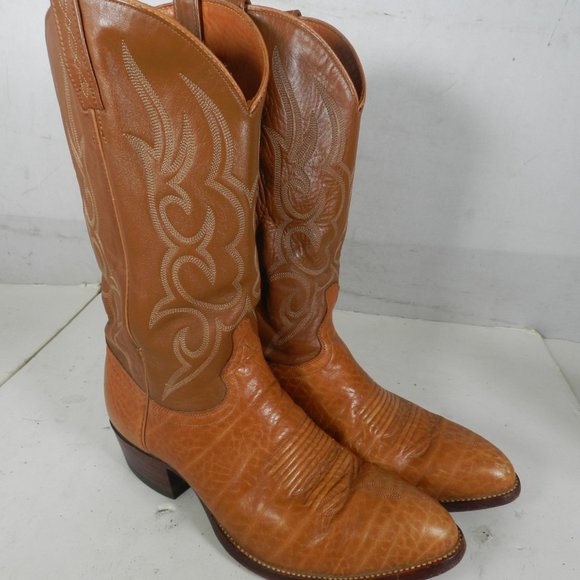 J Chisholm Genuine Leather Western Cowboy Boots Brown Men's Shoe Size 12 D - Picture 1 of 11